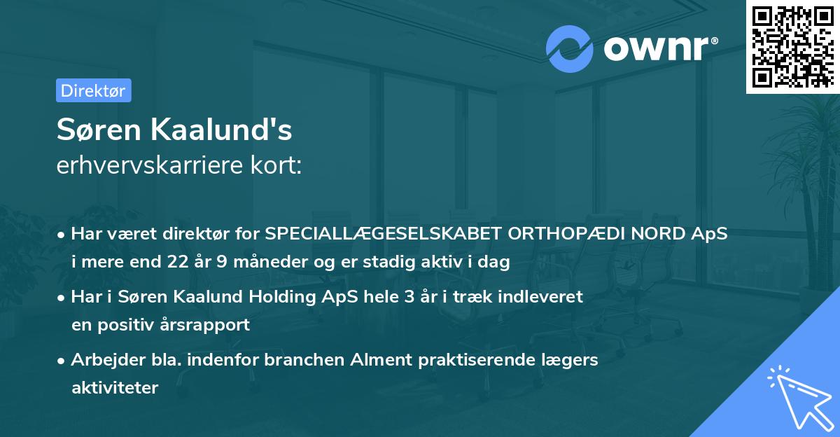 Søren Kaalund's erhvervskarriere kort