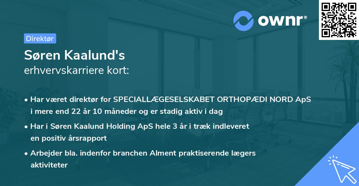 Søren Kaalund's erhvervskarriere kort
