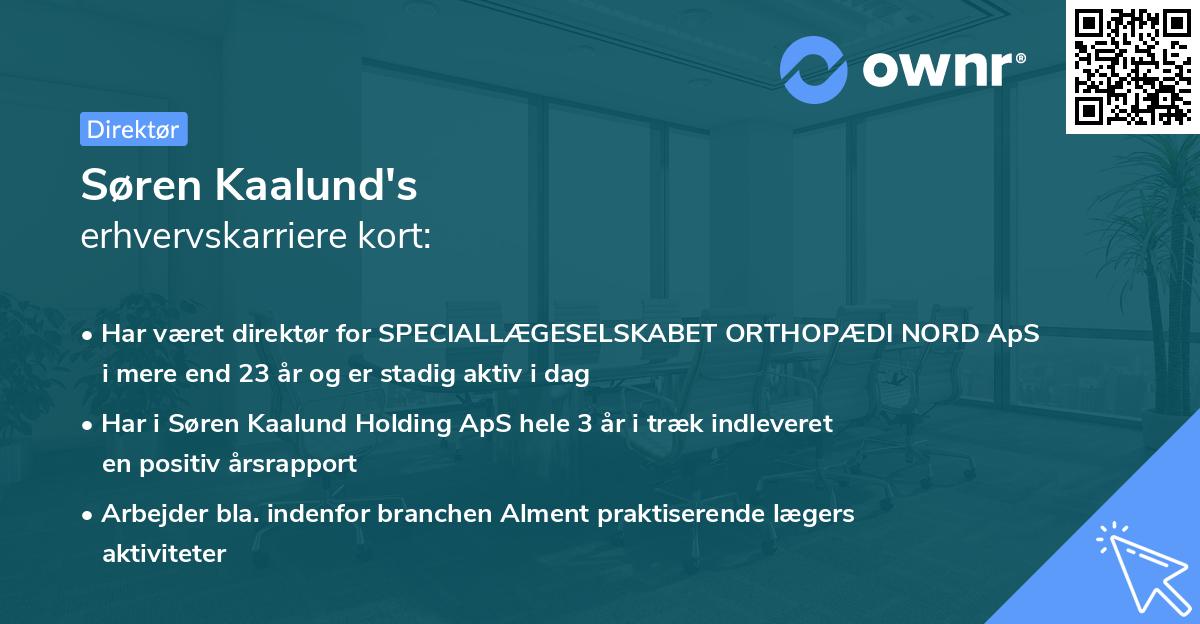 Søren Kaalund's erhvervskarriere kort