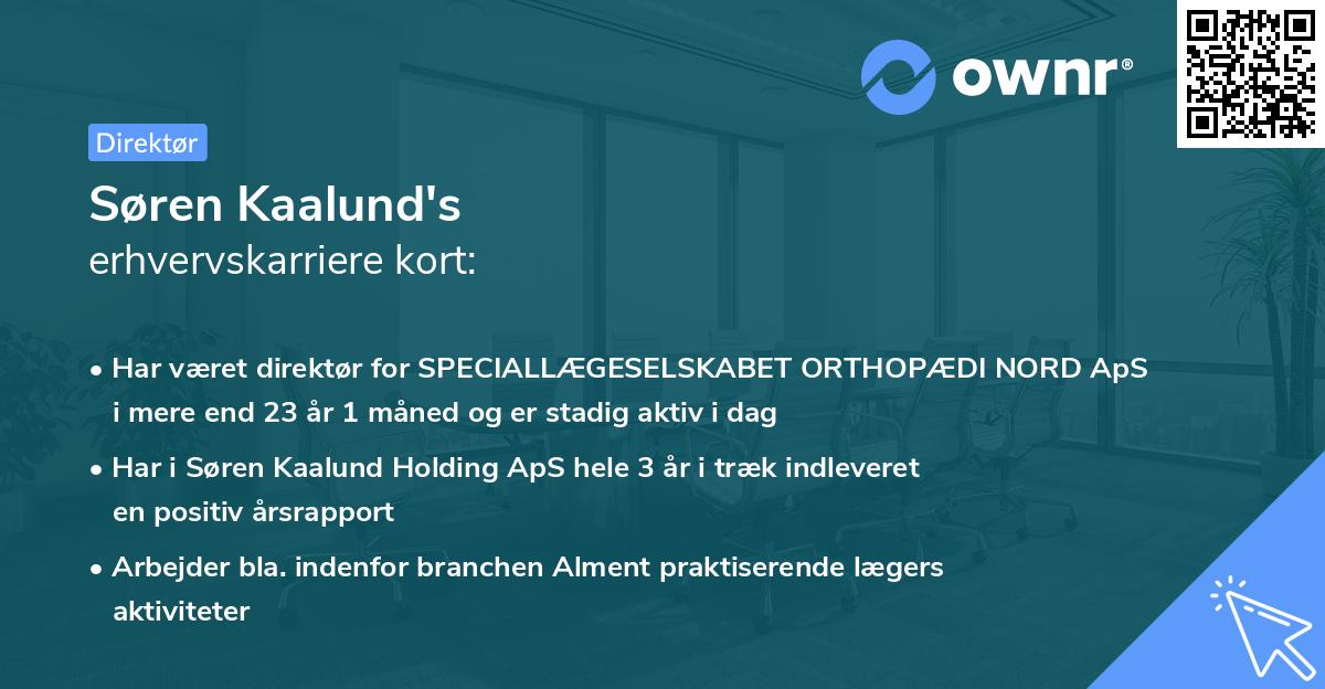 Søren Kaalund's erhvervskarriere kort
