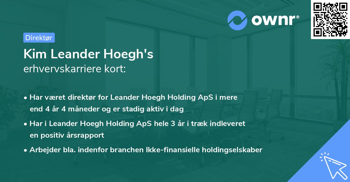 Kim Leander Hoegh's erhvervskarriere kort