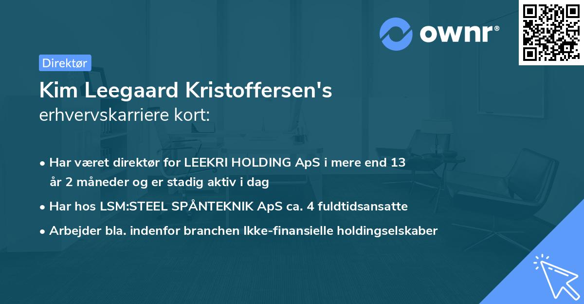 Kim Leegaard Kristoffersen's erhvervskarriere kort