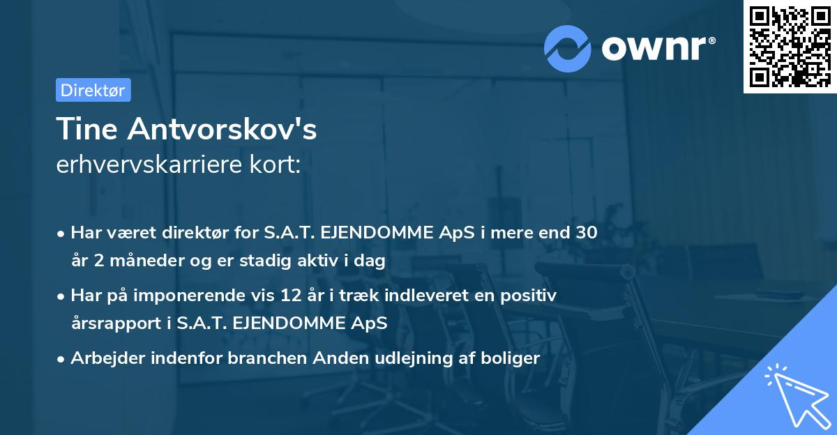 Tine Antvorskov's erhvervskarriere kort