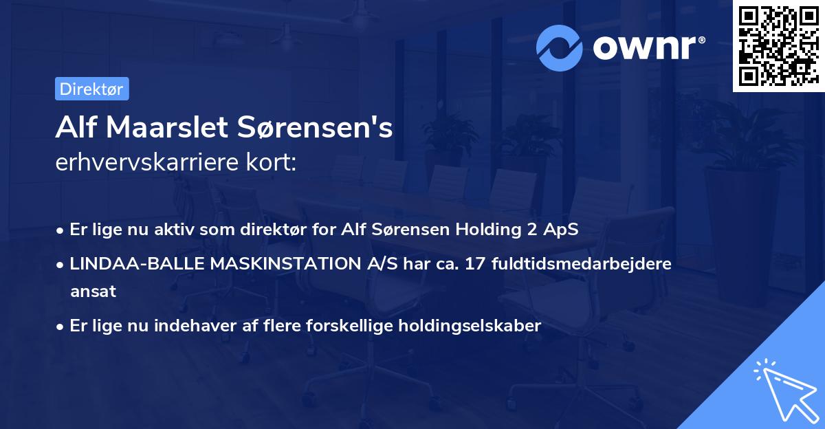 Alf Maarslet Sørensen's erhvervskarriere kort