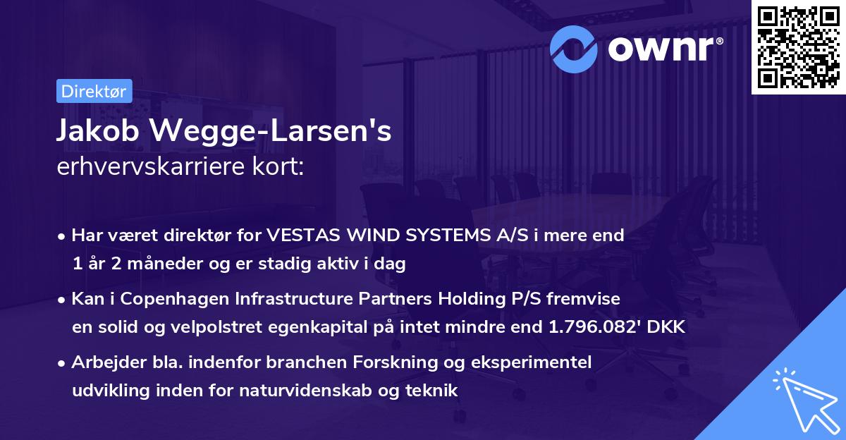 Jakob Wegge-Larsen's erhvervskarriere kort