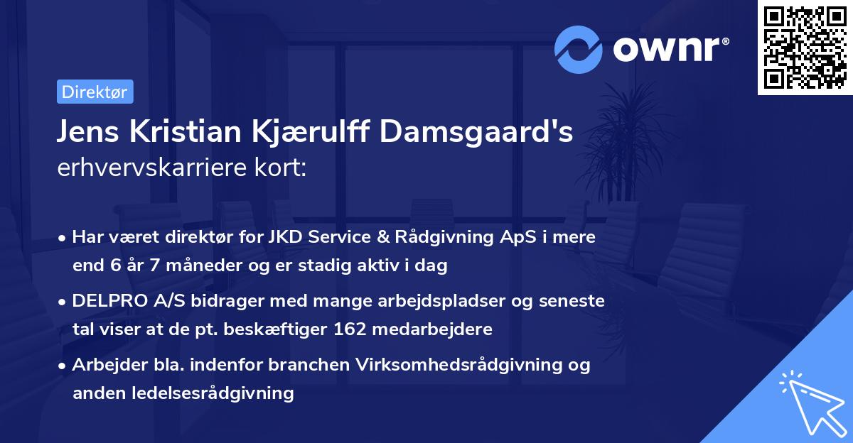 Jens Kristian Kjærulff Damsgaard's erhvervskarriere kort