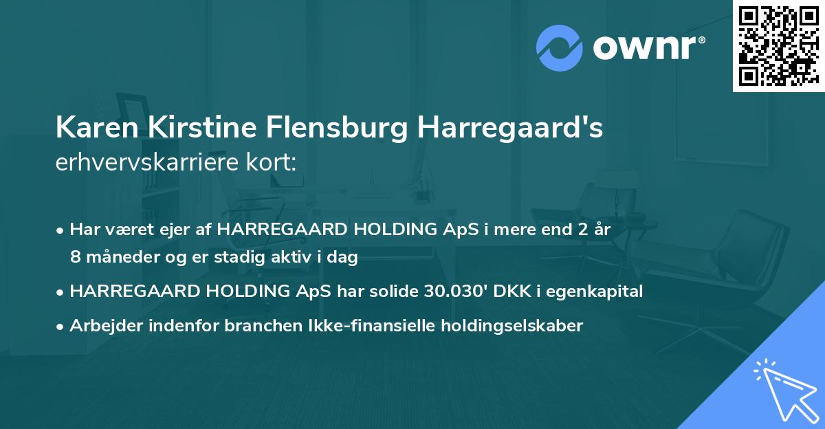Karen Kirstine Flensburg Harregaard's erhvervskarriere kort