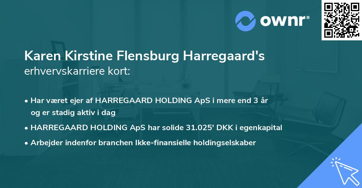 Karen Kirstine Flensburg Harregaard's erhvervskarriere kort