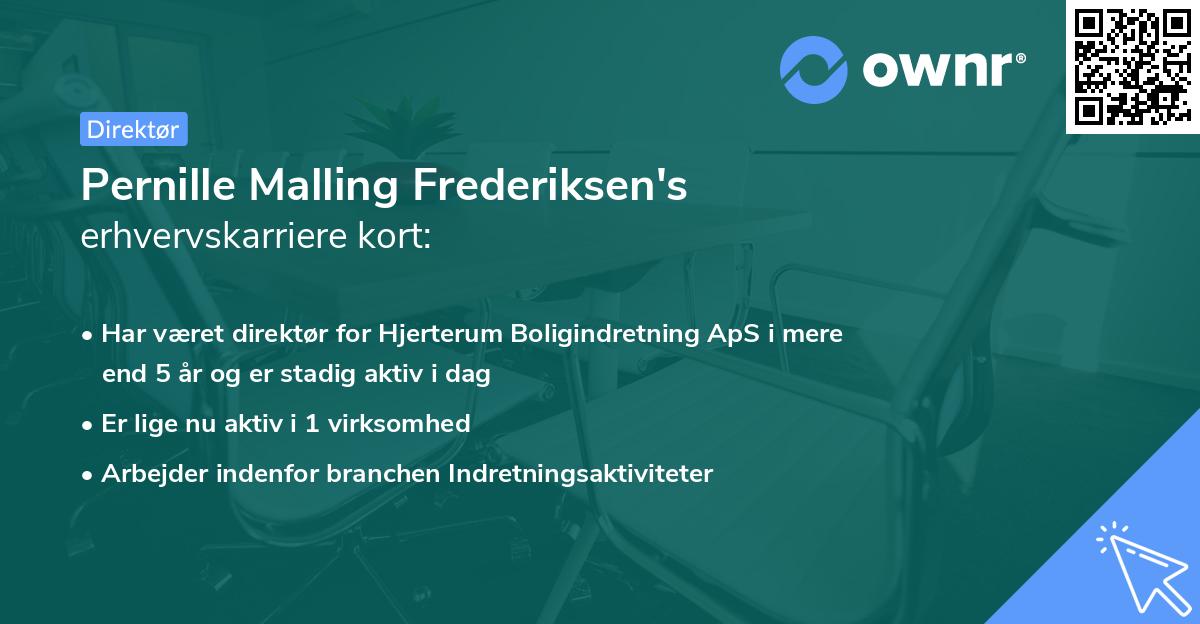 Pernille Malling Frederiksen's erhvervskarriere kort