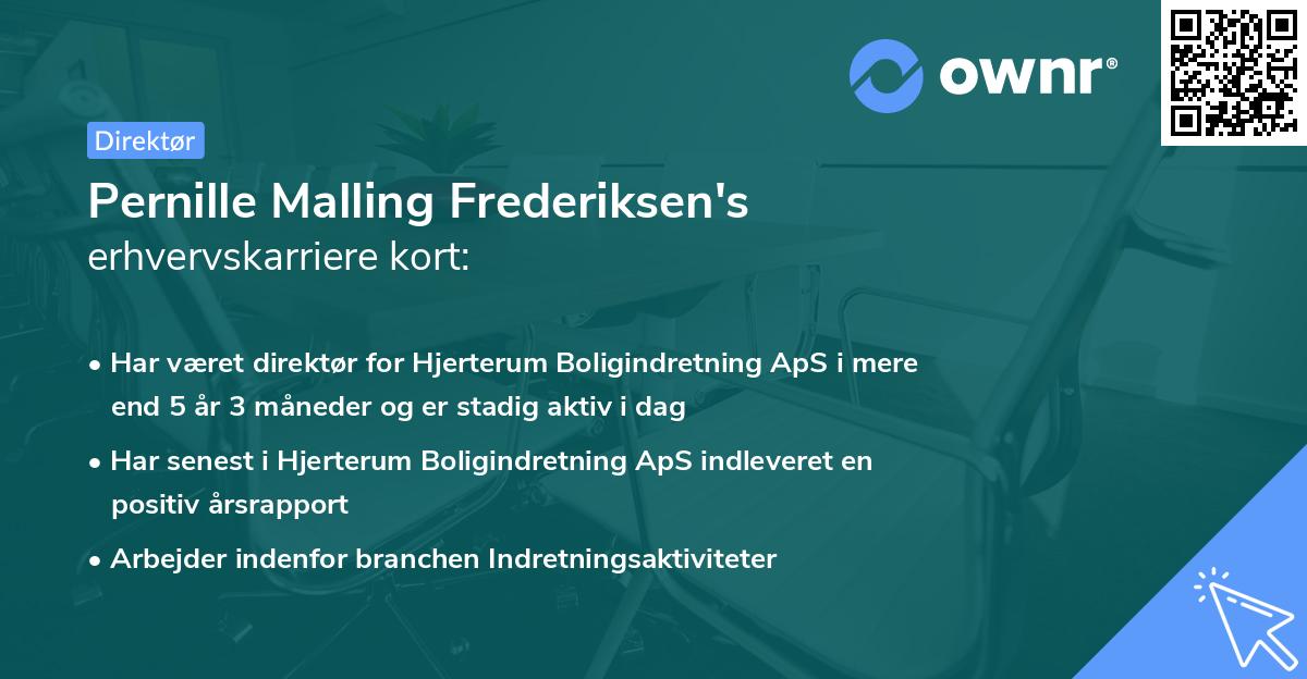 Pernille Malling Frederiksen's erhvervskarriere kort