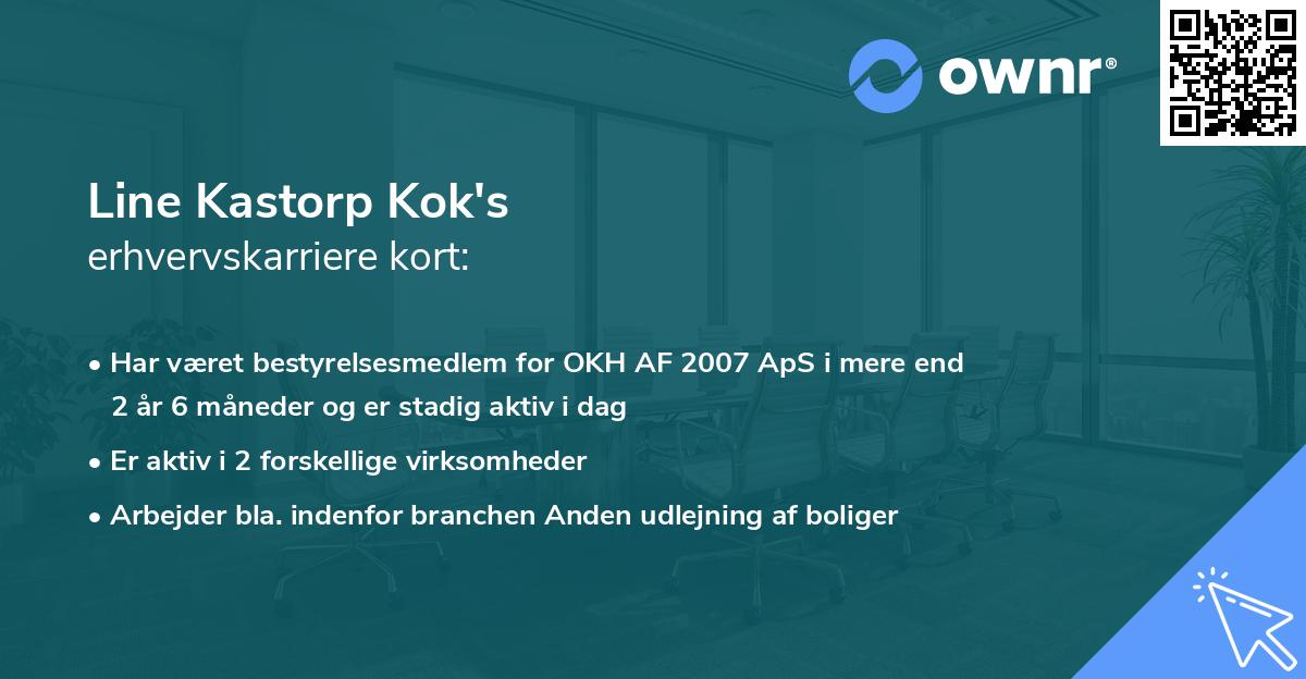 Line Kastorp Kok's erhvervskarriere kort