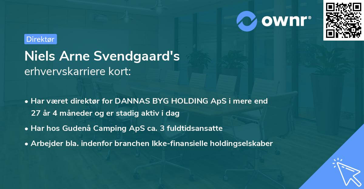 Niels Arne Svendgaard's erhvervskarriere kort