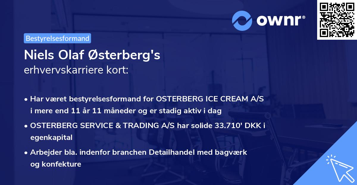 Niels Olaf Østerberg's erhvervskarriere kort
