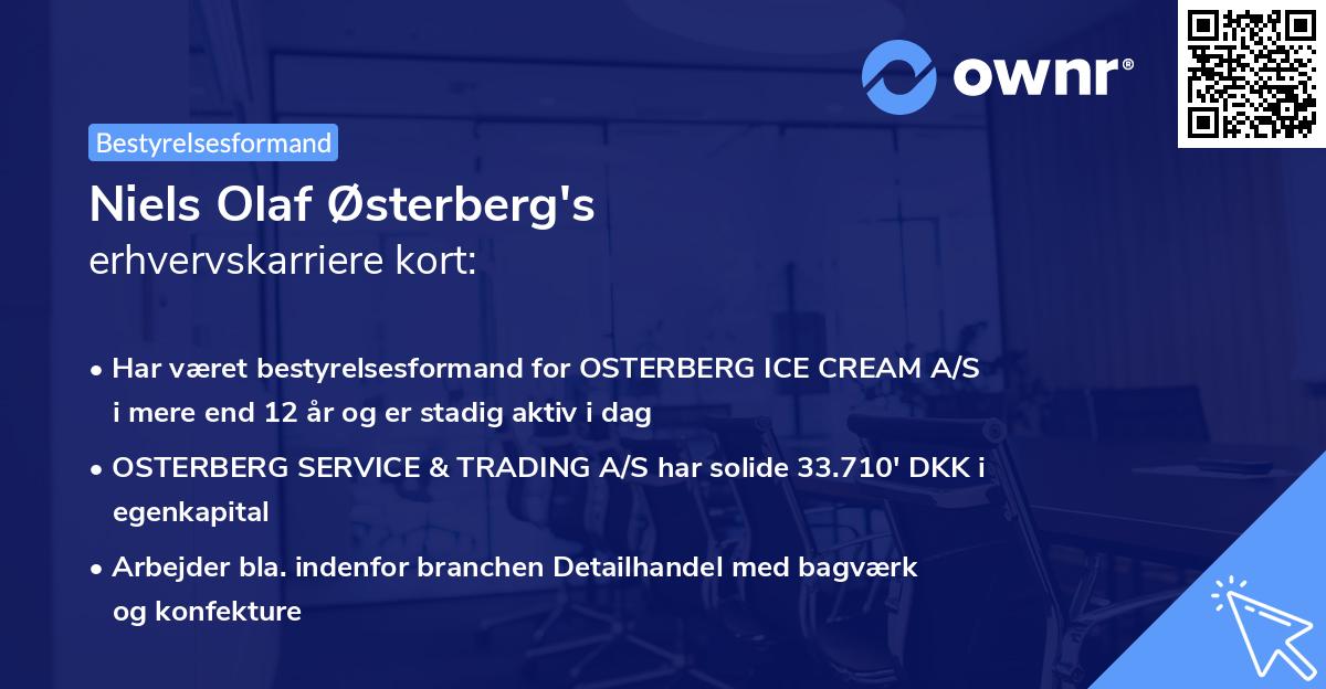 Niels Olaf Østerberg's erhvervskarriere kort