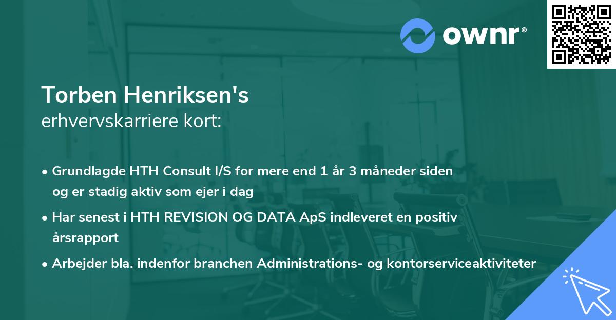 Torben Henriksen's erhvervskarriere kort