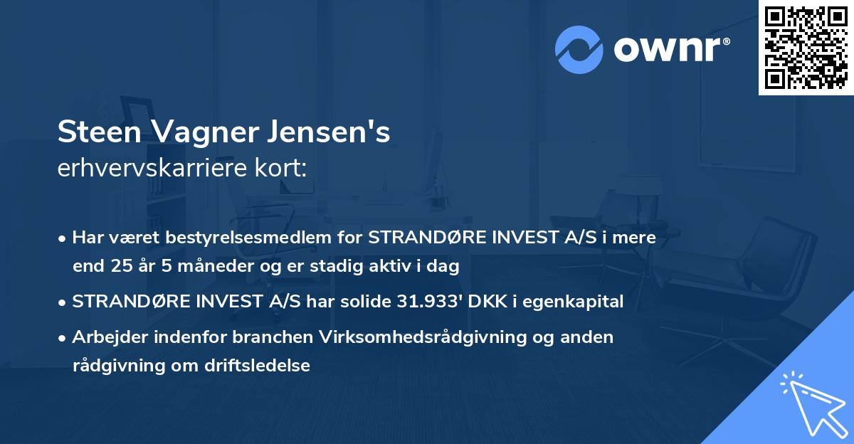 Steen Vagner Jensen's erhvervskarriere kort