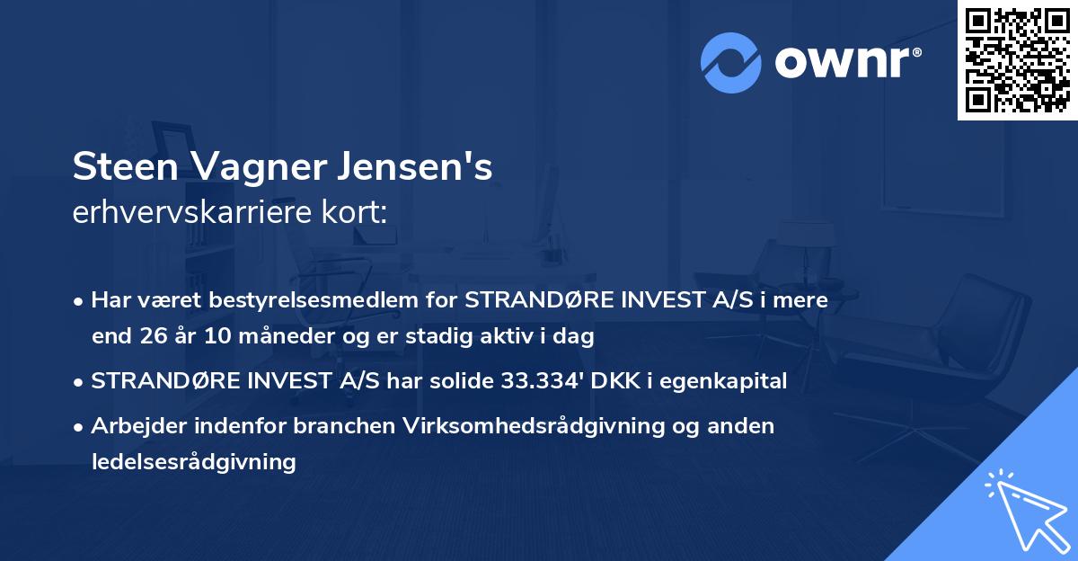 Steen Vagner Jensen's erhvervskarriere kort
