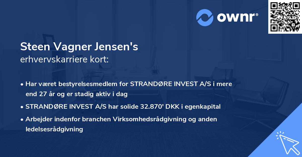 Steen Vagner Jensen's erhvervskarriere kort
