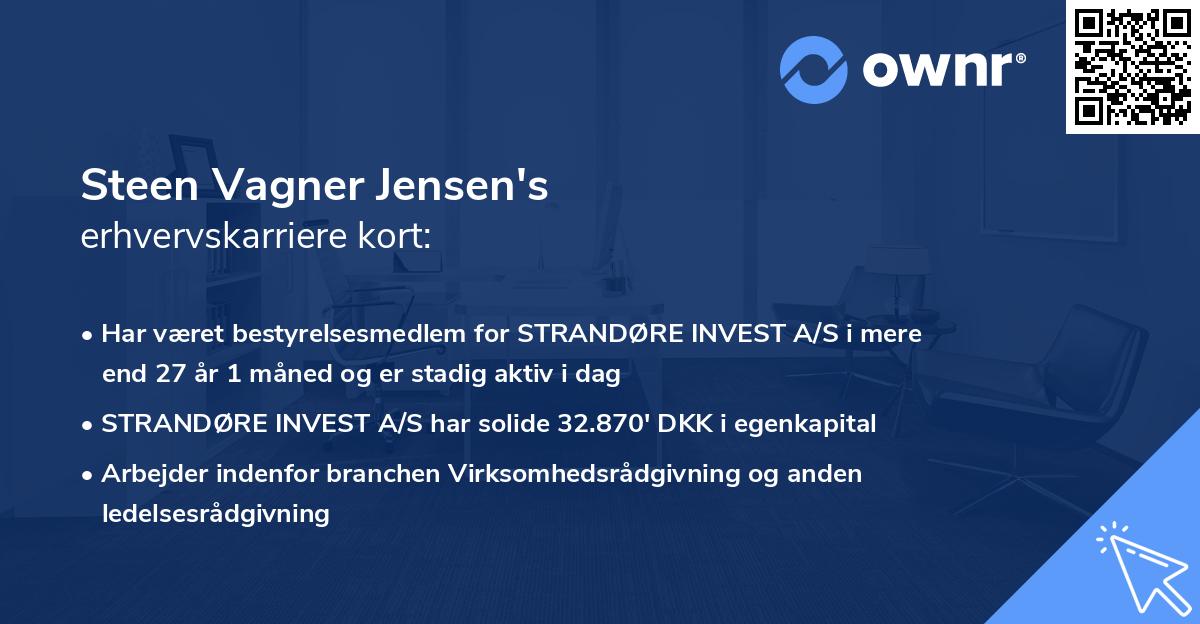 Steen Vagner Jensen's erhvervskarriere kort