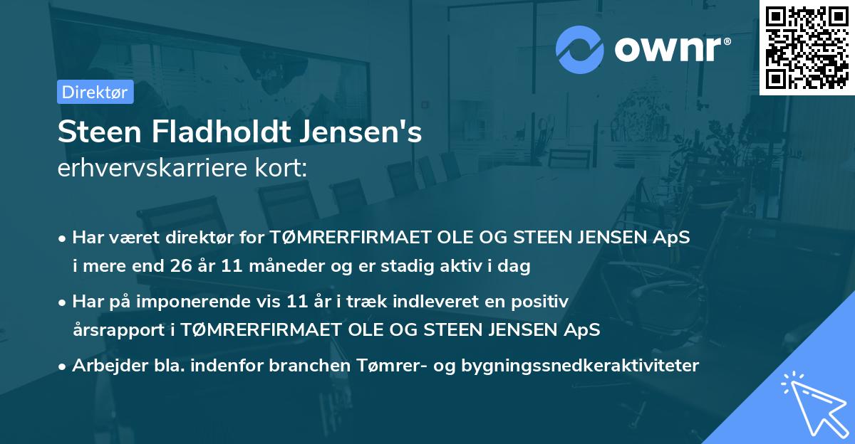 Steen Fladholdt Jensen's erhvervskarriere kort