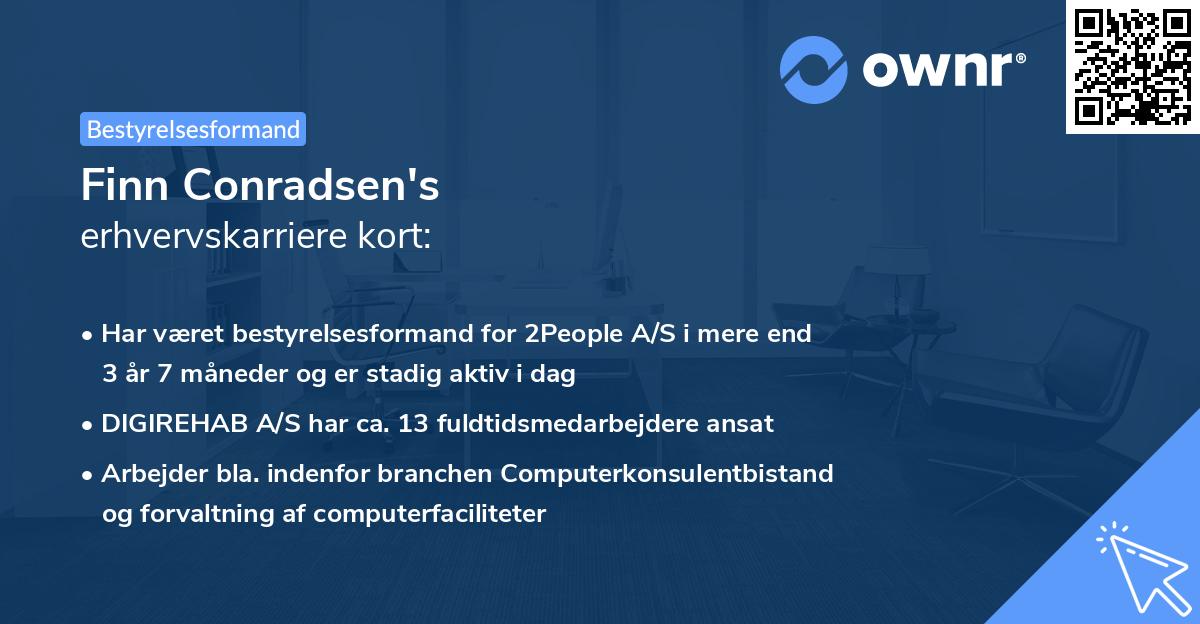 Finn Conradsen's erhvervskarriere kort