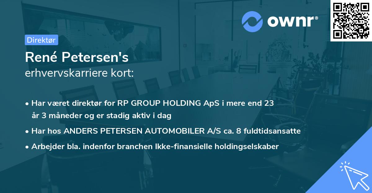 René Petersen's erhvervskarriere kort
