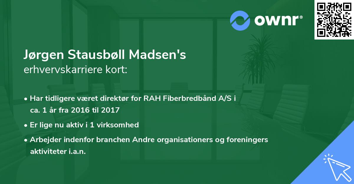 Jørgen Stausbøll Madsen's erhvervskarriere kort