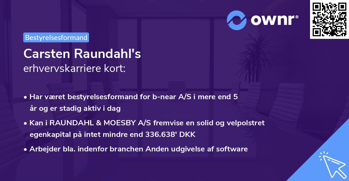 Carsten Raundahl's erhvervskarriere kort