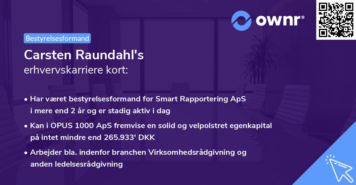 Carsten Raundahl's erhvervskarriere kort