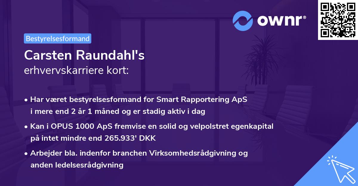 Carsten Raundahl's erhvervskarriere kort