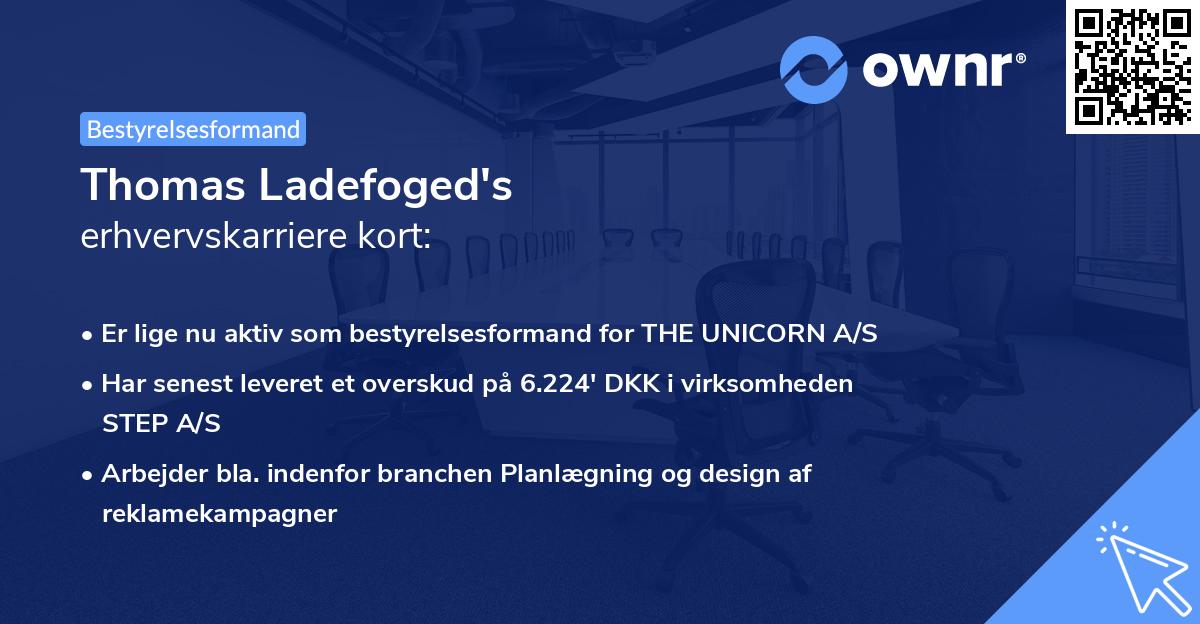 Thomas Ladefoged's erhvervskarriere kort