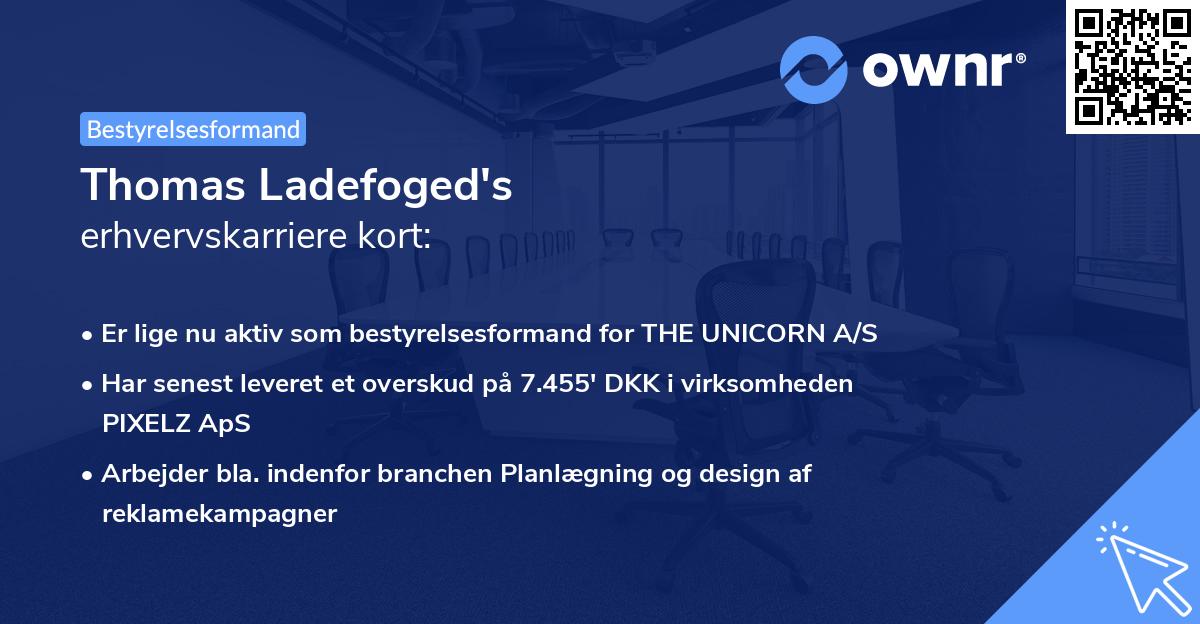 Thomas Ladefoged's erhvervskarriere kort