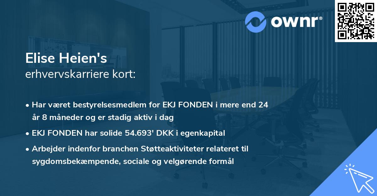 Elise Heien's erhvervskarriere kort