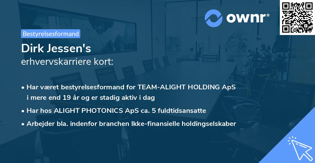 Dirk Jessen's erhvervskarriere kort