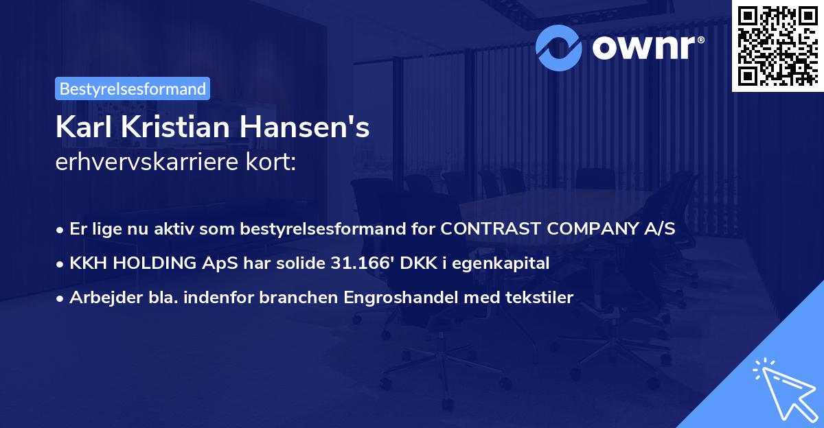 Karl Kristian Hansen's erhvervskarriere kort