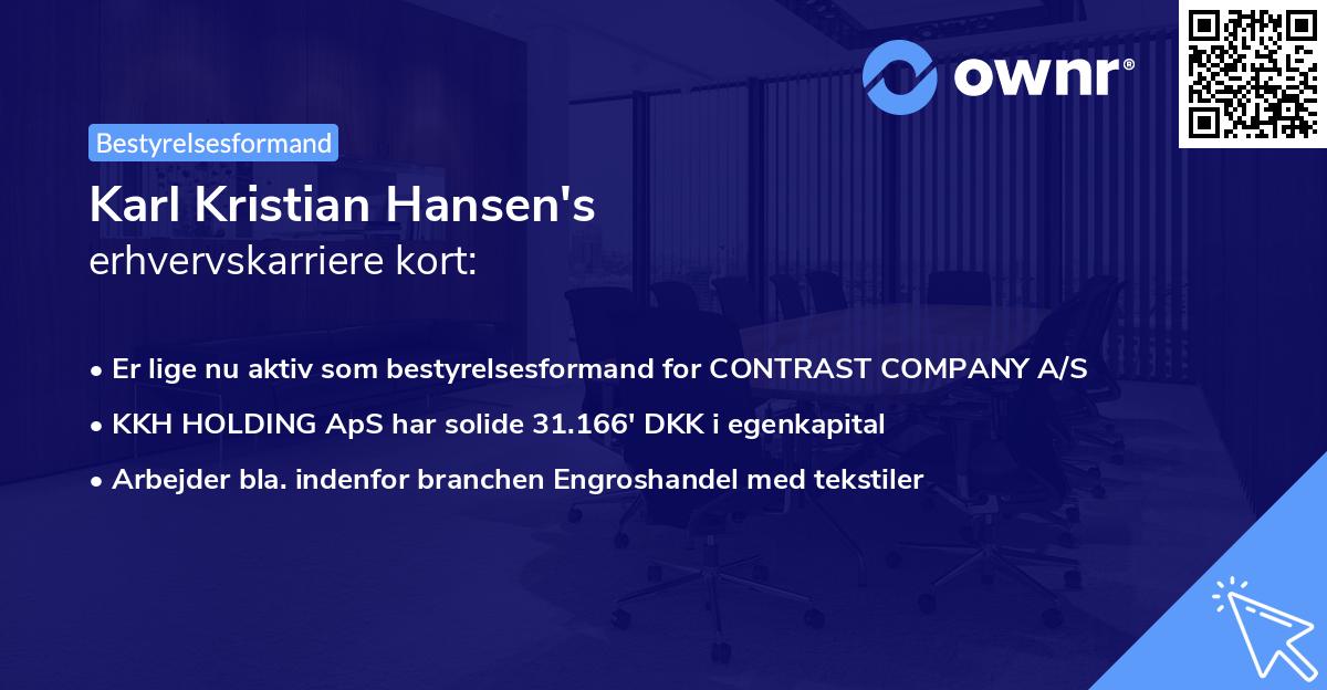 Karl Kristian Hansen's erhvervskarriere kort