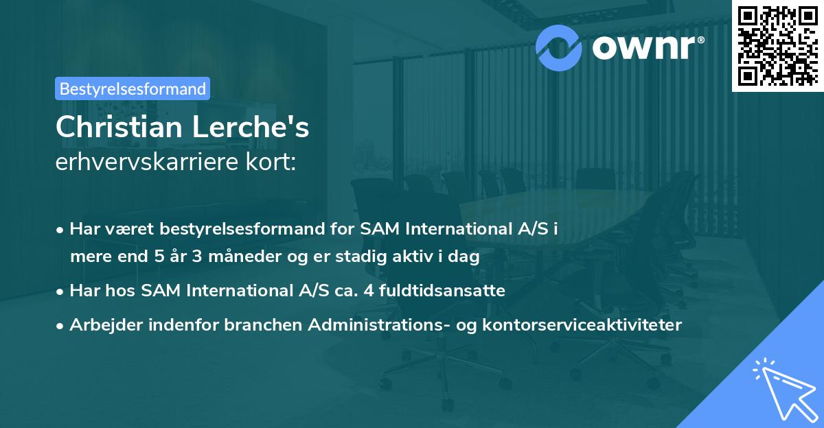 Christian Lerche's erhvervskarriere kort