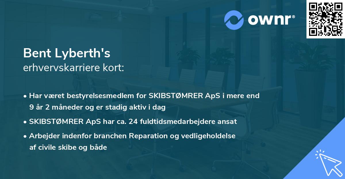 Bent Lyberth's erhvervskarriere kort