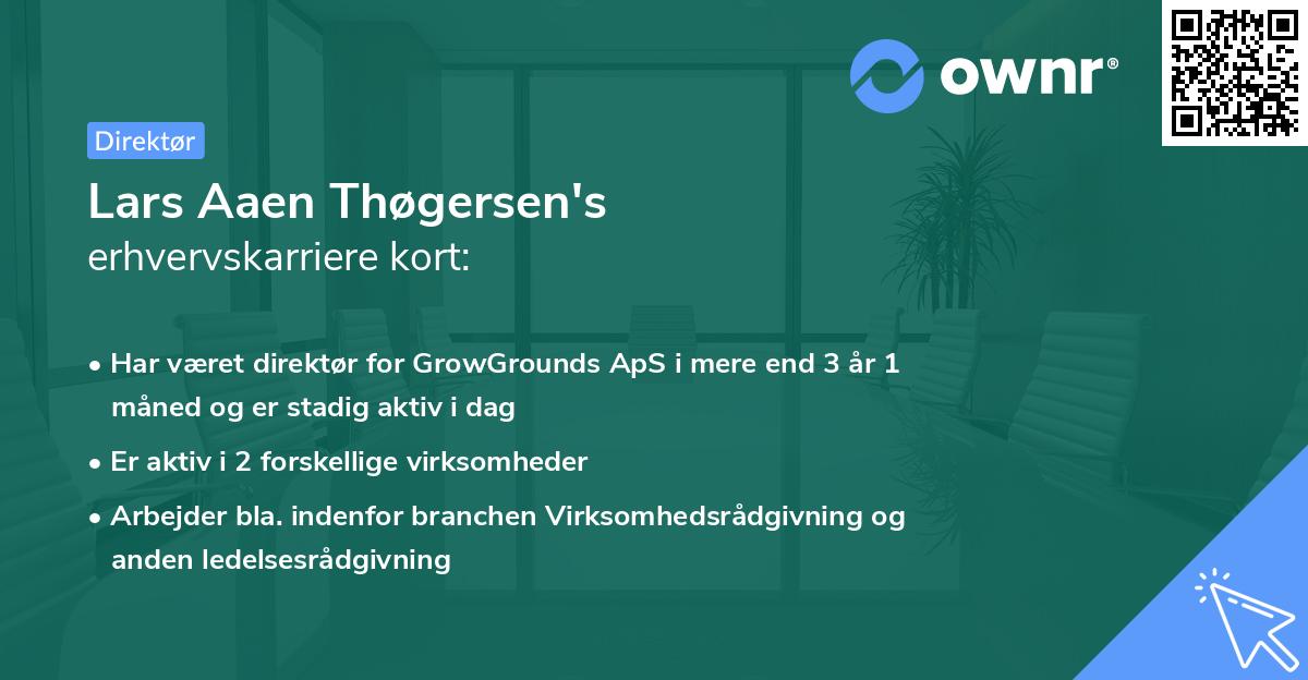 Lars Aaen Thøgersen's erhvervskarriere kort