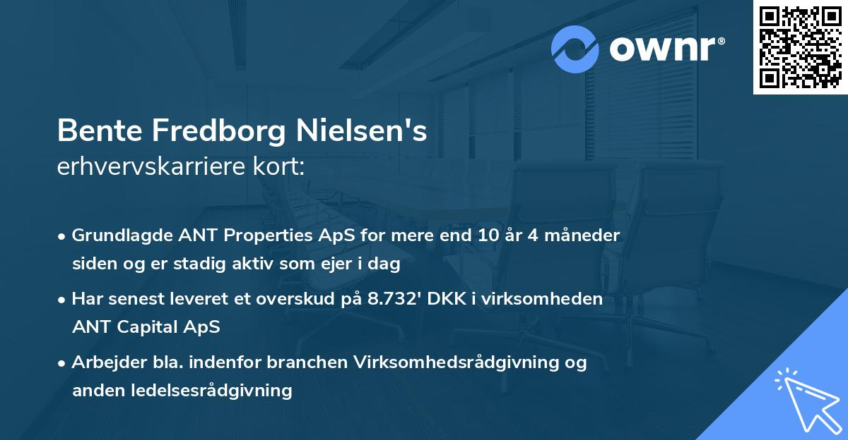 Bente Fredborg Nielsen's erhvervskarriere kort