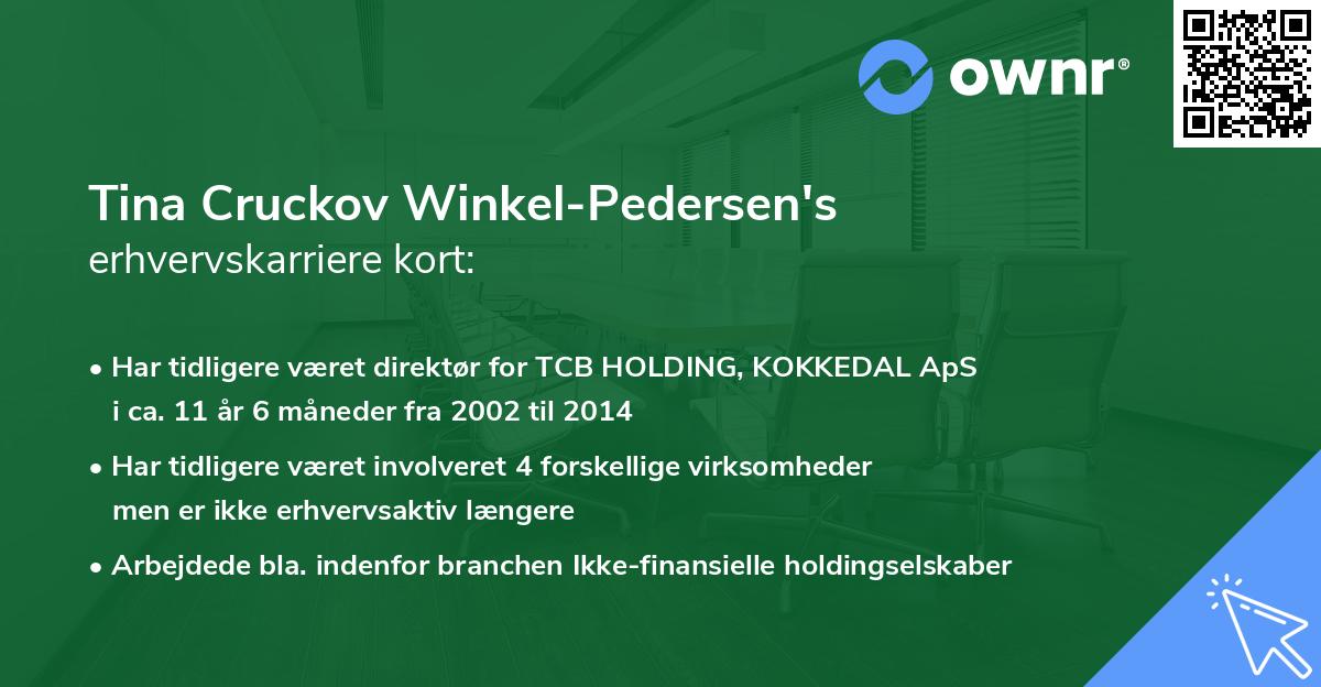 Tina Cruckov Winkel-Pedersen's erhvervskarriere kort