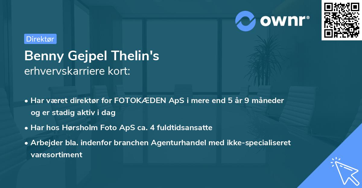 Benny Gejpel Thelin's erhvervskarriere kort