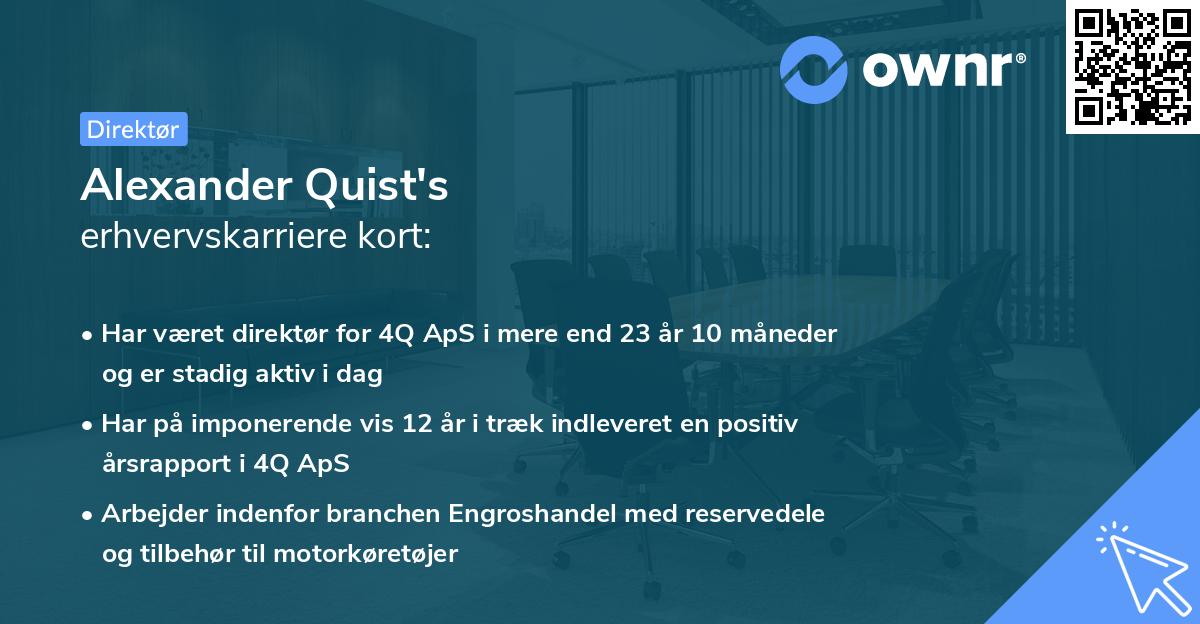 Alexander Quist's erhvervskarriere kort