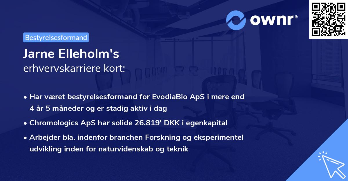 Jarne Elleholm's erhvervskarriere kort