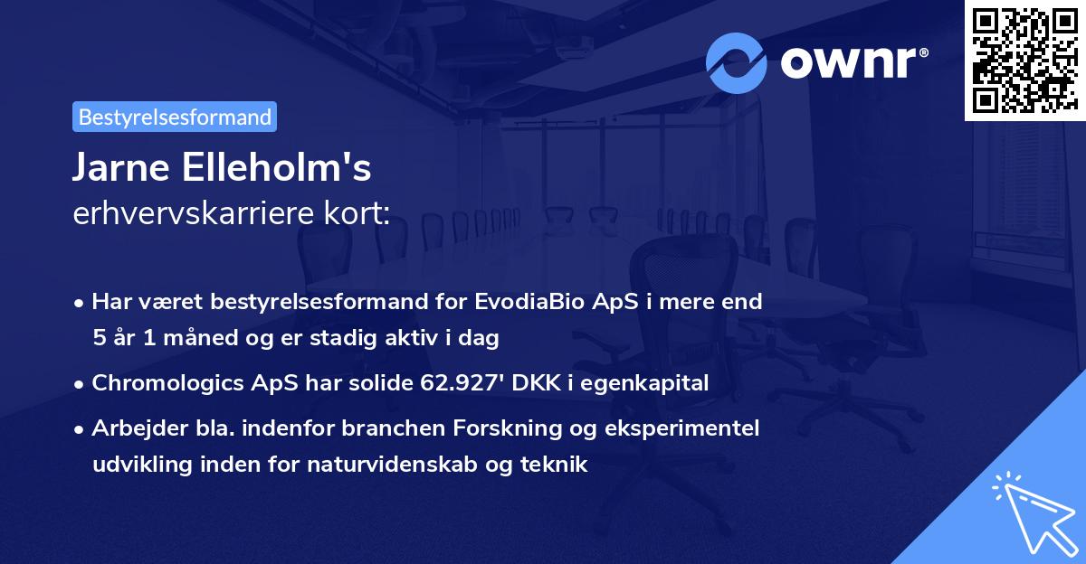 Jarne Elleholm's erhvervskarriere kort