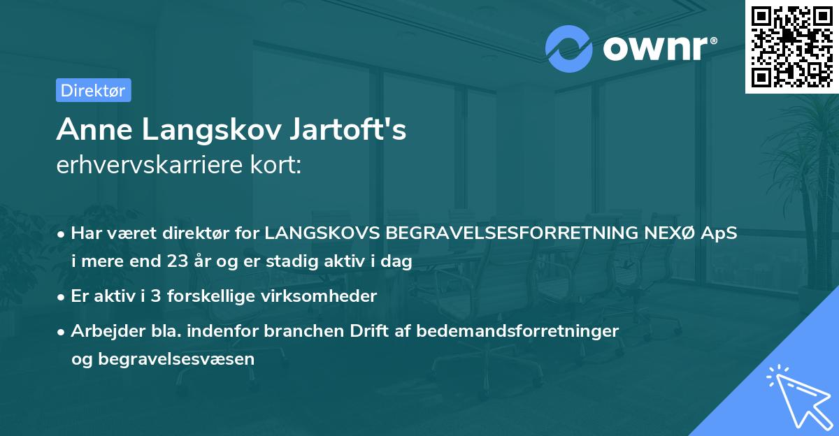 Anne Langskov Jartoft's erhvervskarriere kort