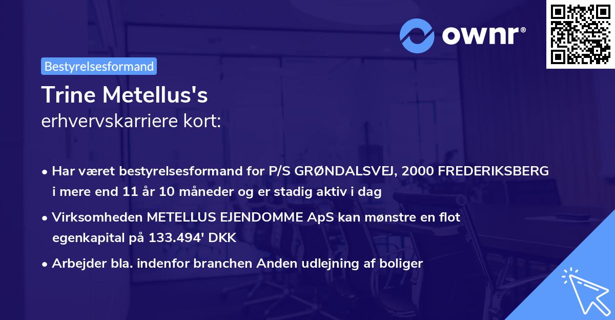 Trine Metellus's erhvervskarriere kort