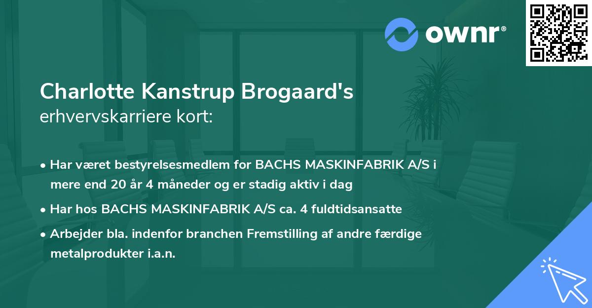 Charlotte Kanstrup Brogaard's erhvervskarriere kort