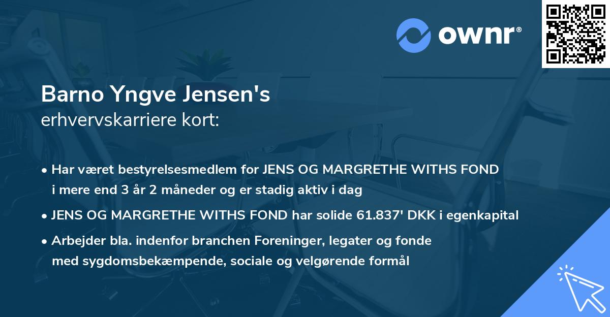 Barno Yngve Jensen's erhvervskarriere kort