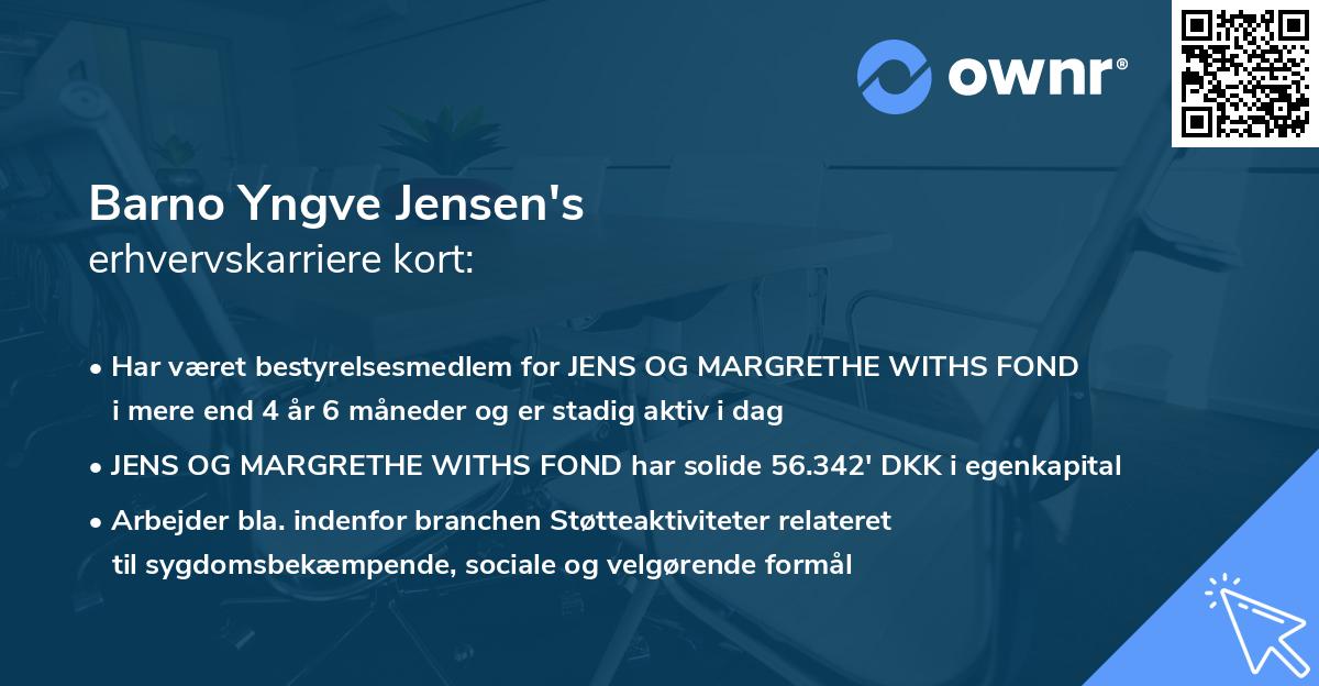 Barno Yngve Jensen's erhvervskarriere kort